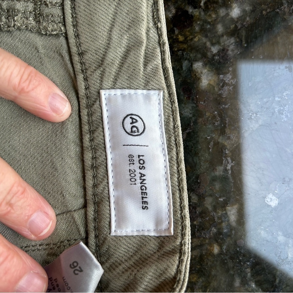 AG Los Angeles Knoxx Cargo High Rise Baggy Boyfriend green pants. Grunge utility - Picture 14 of 16